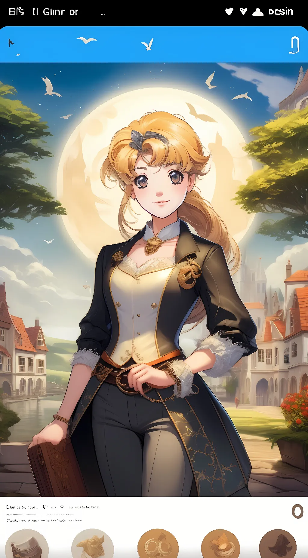 ai character: Salior moon background