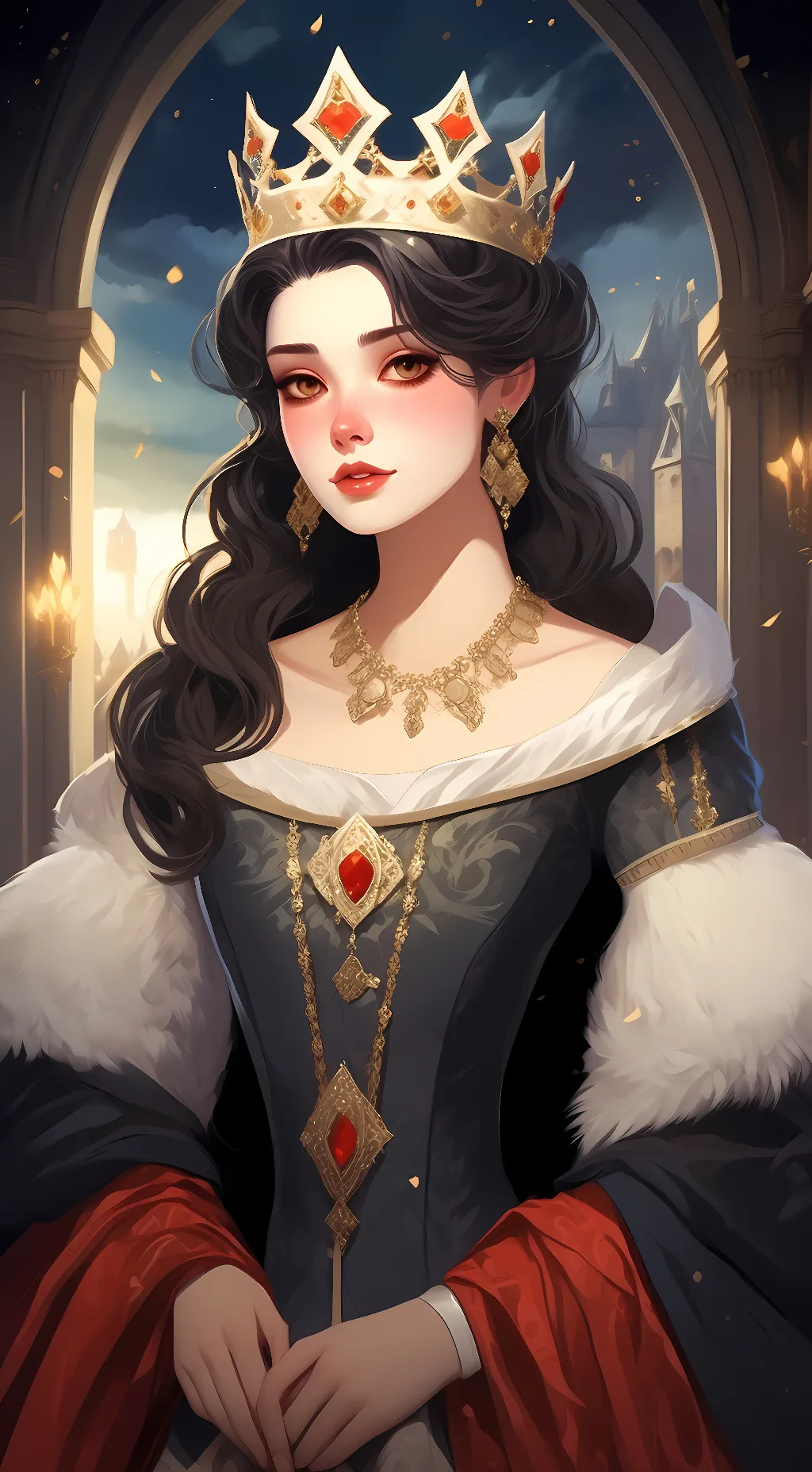 ai character: queen Bouncila background