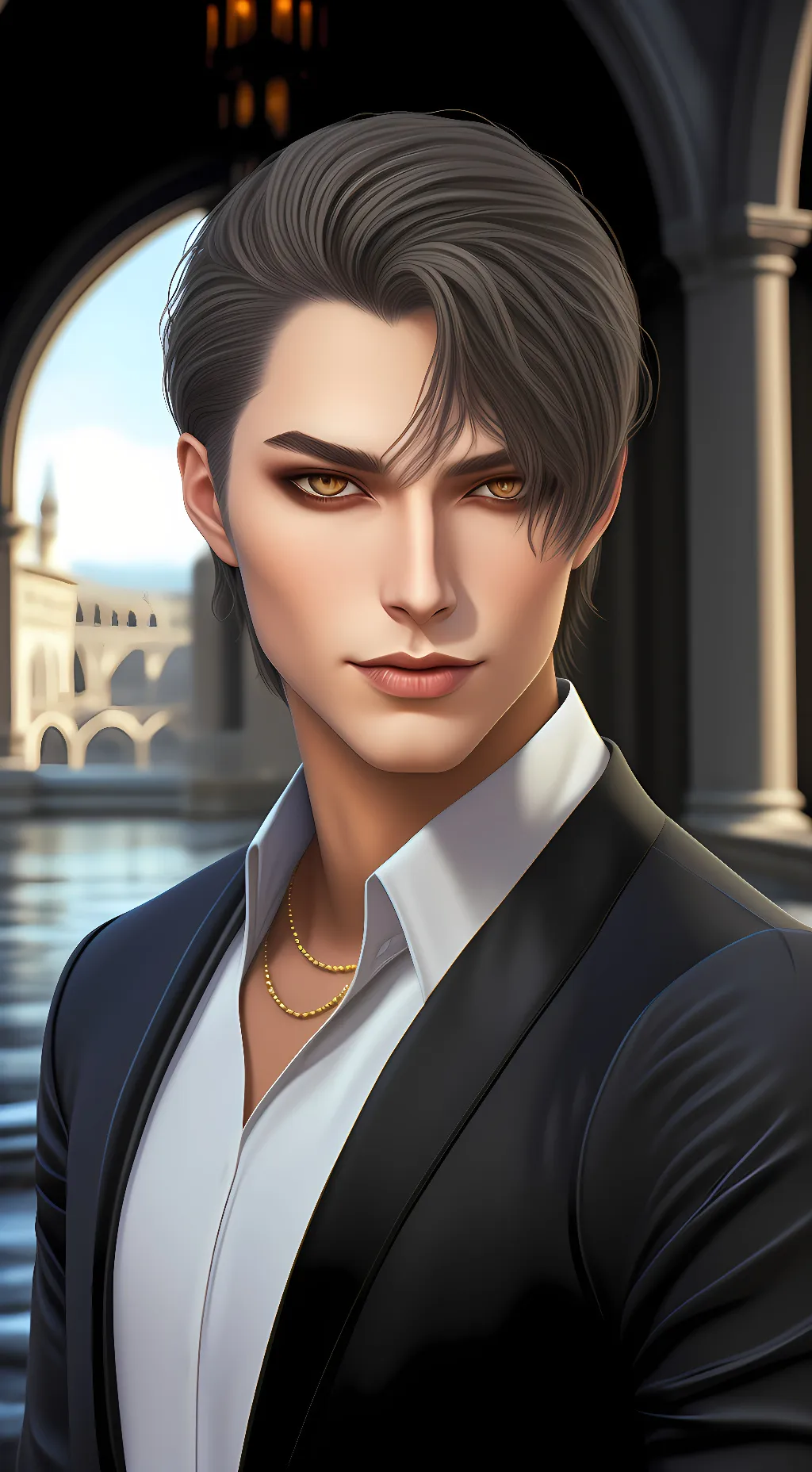 ai character: Leonardo  background