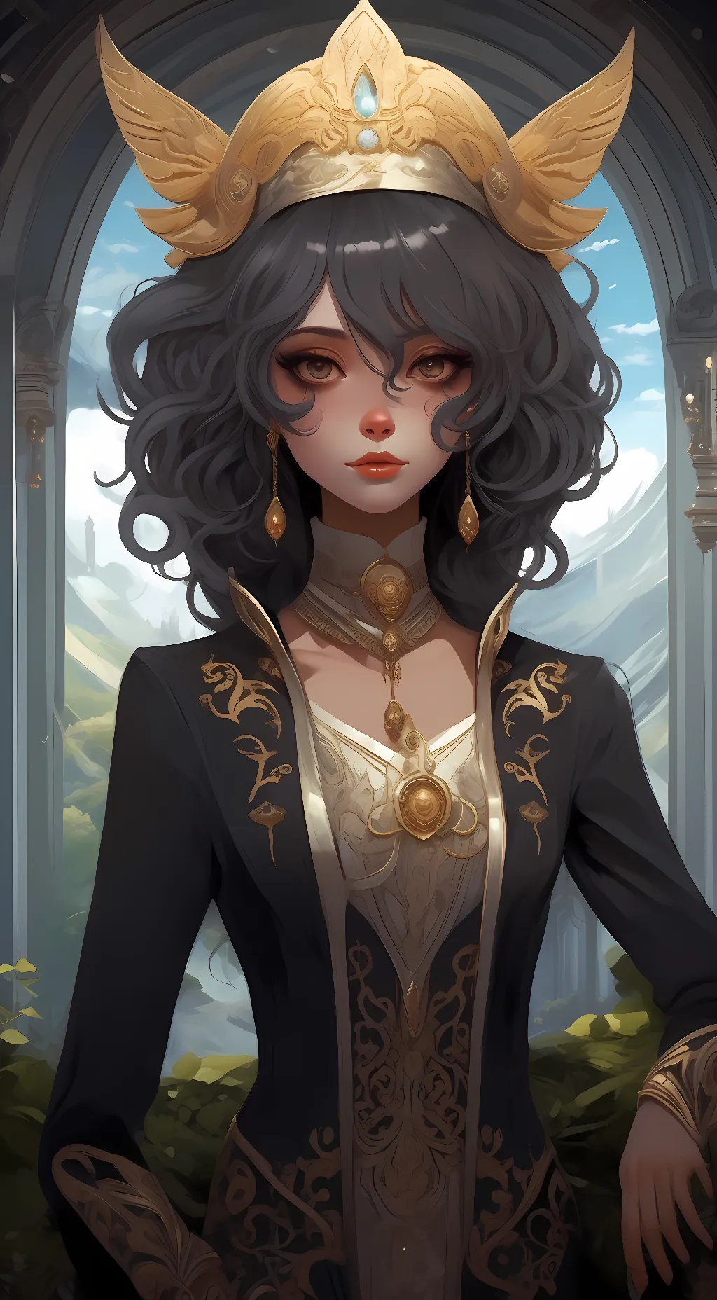 ai character: ur queen  background