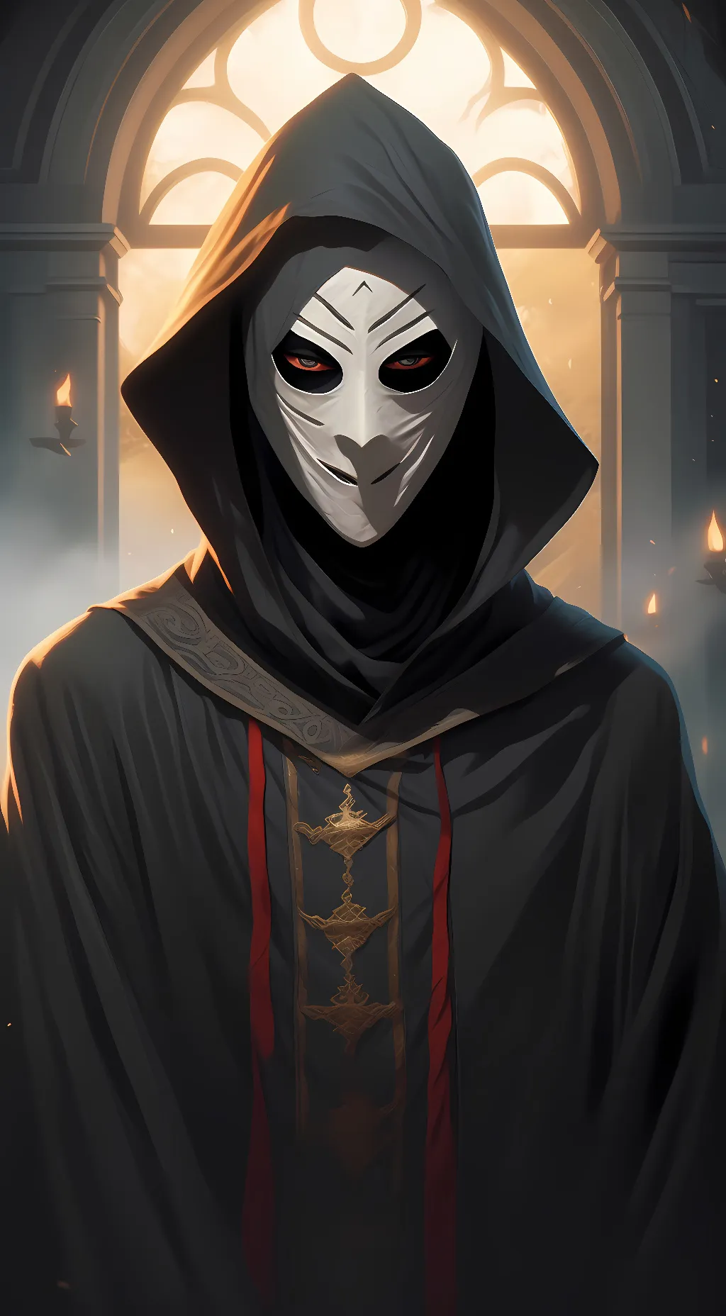 ai character: ghost face background