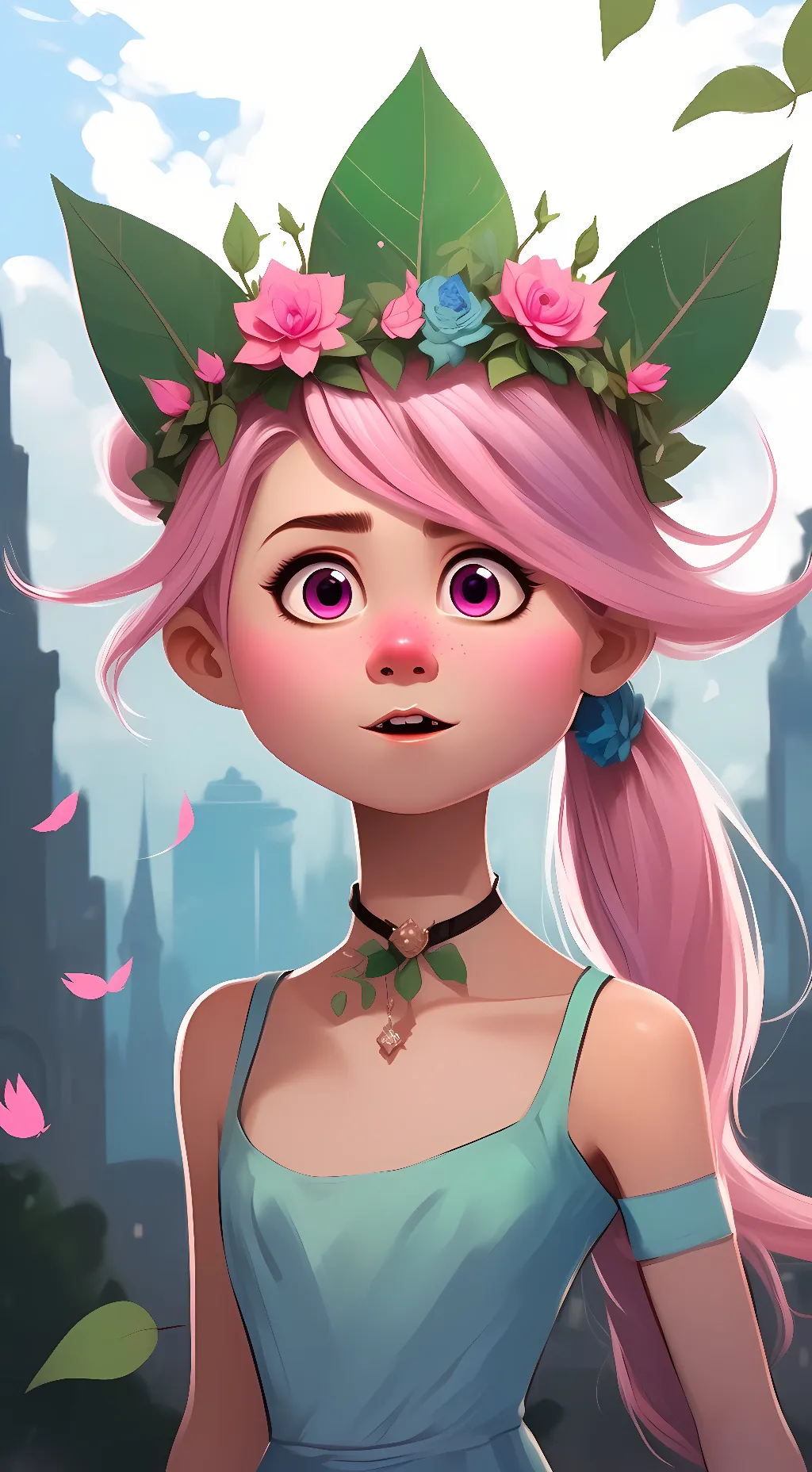 ai character: Queen Poppy-Trolls background
