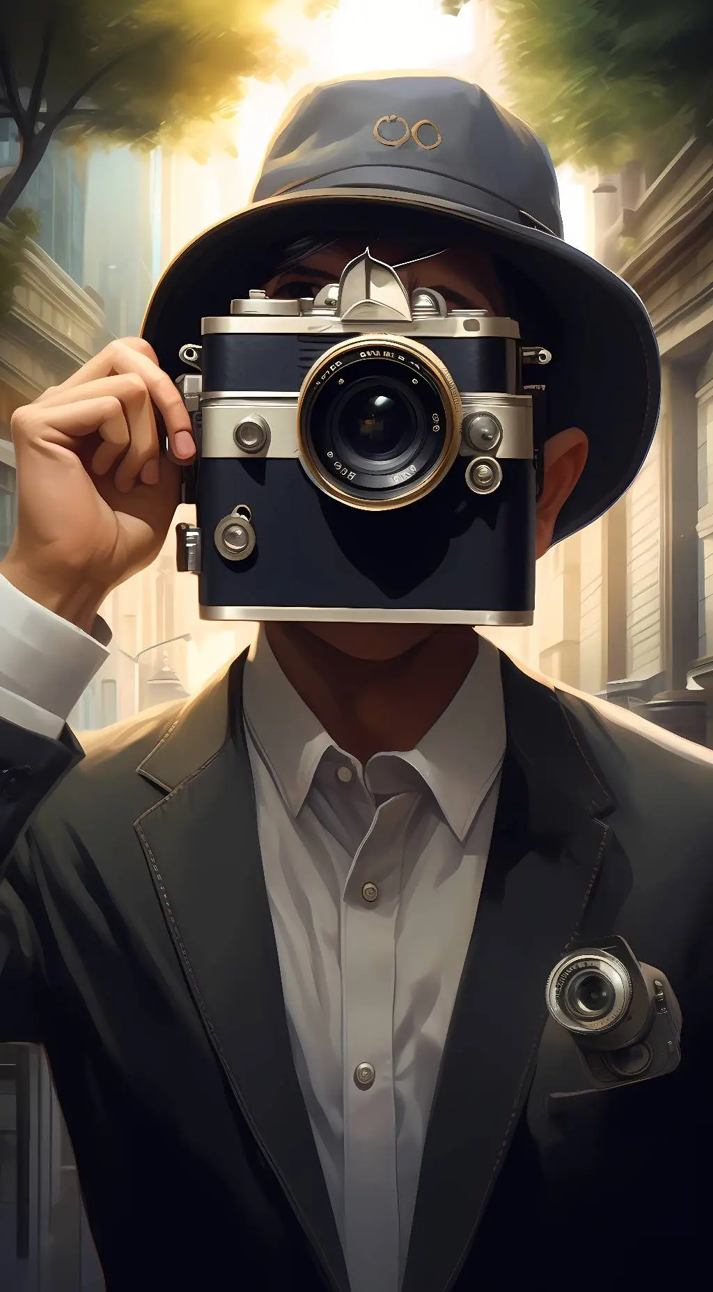 ai character: camera man Voice background