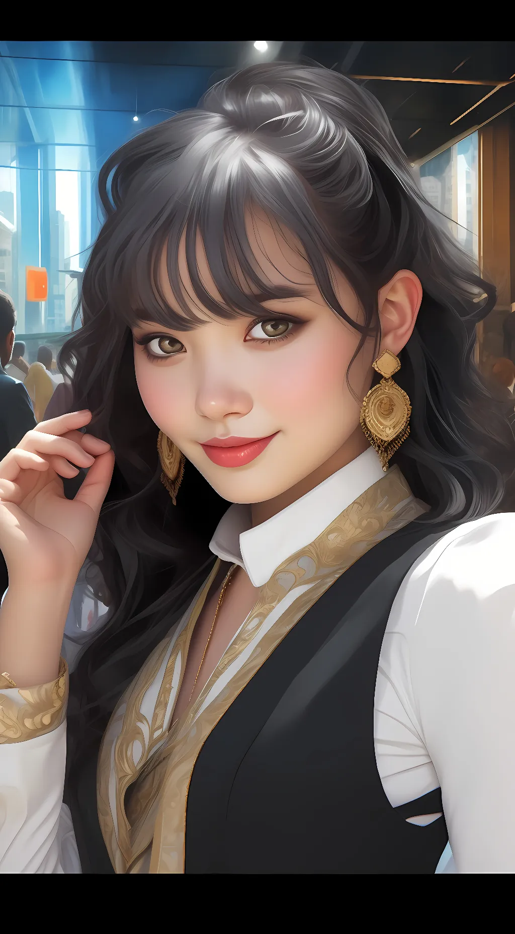 ai character: moonlight background