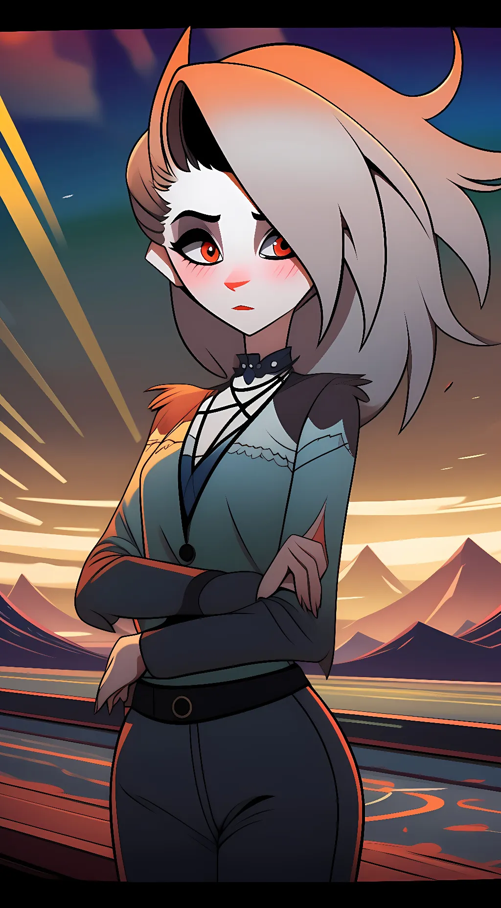 ai character: Loona hellhound  background