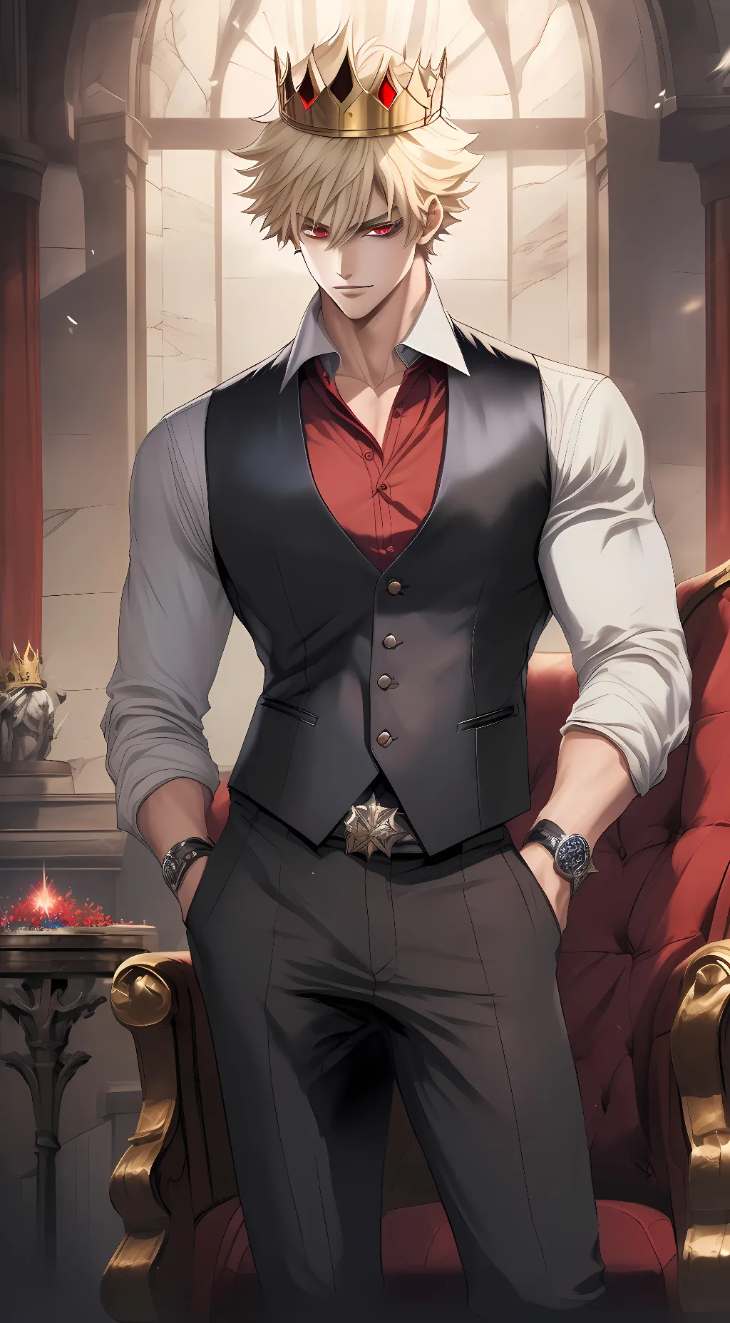 ai character: Katsuki Bakugo background