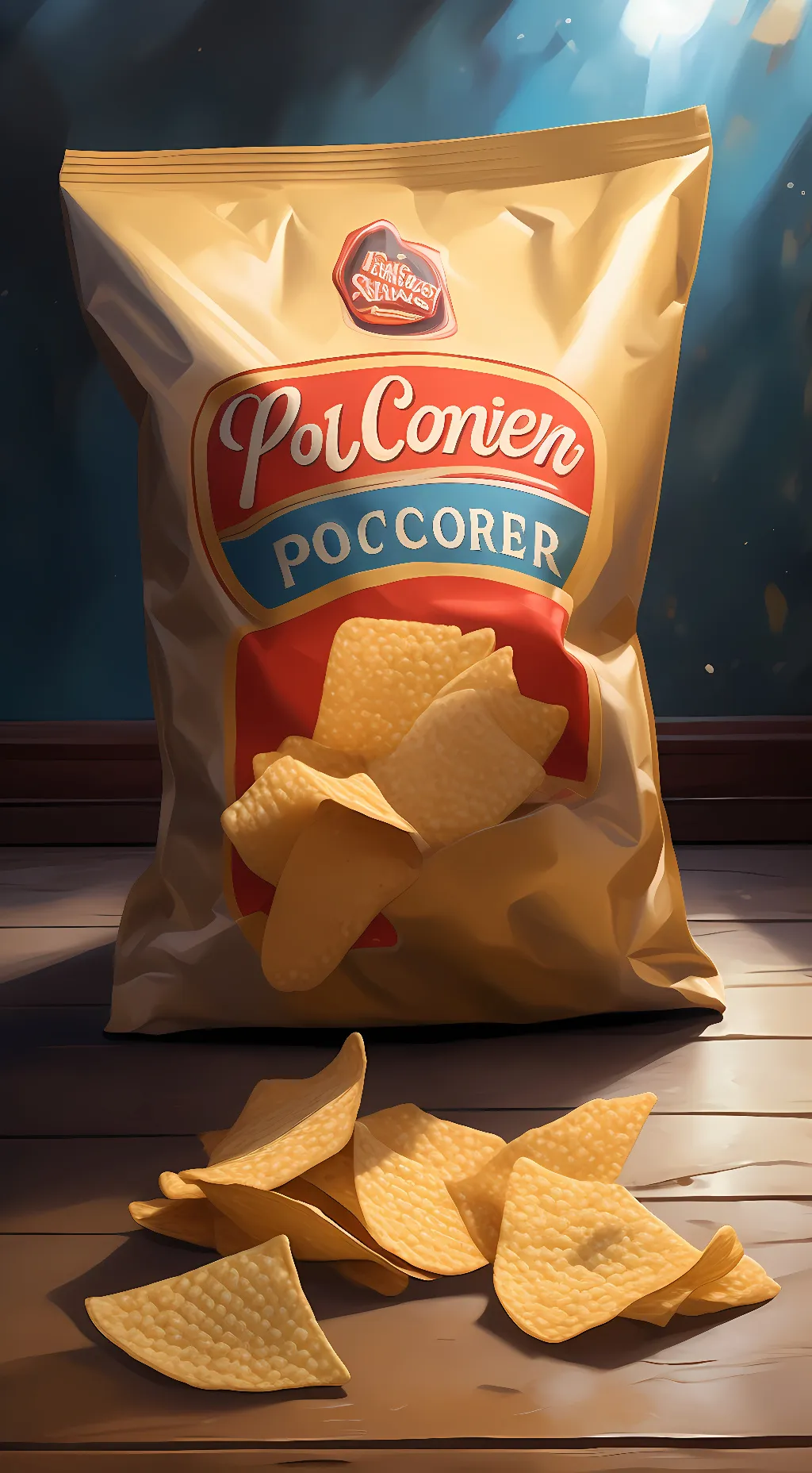ai character: Bag of chips background