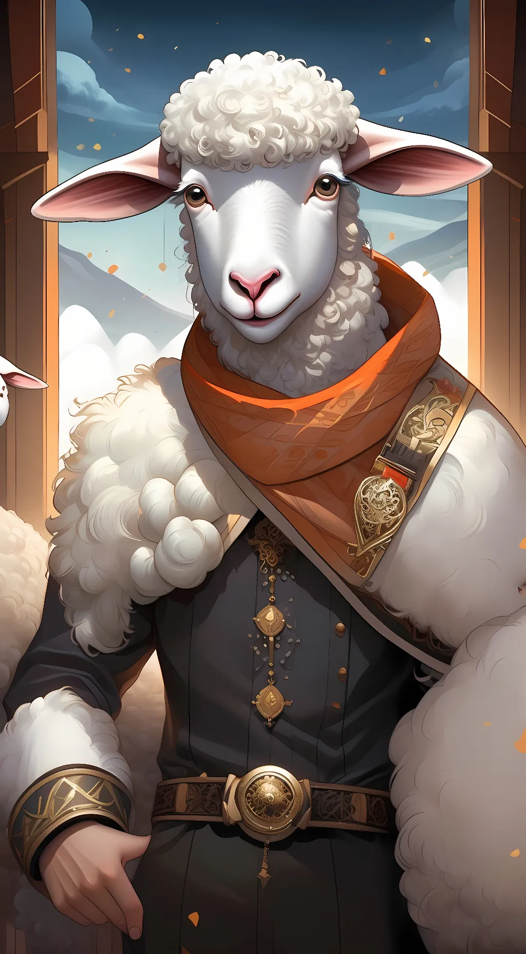 ai character: strawberry  background