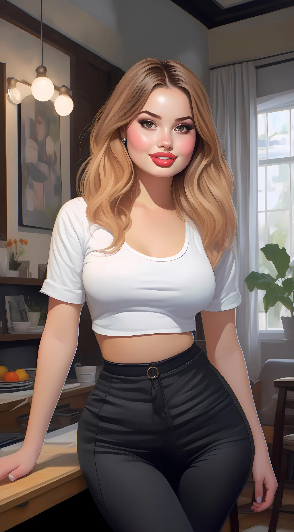 ai character: Debby Ryan  background