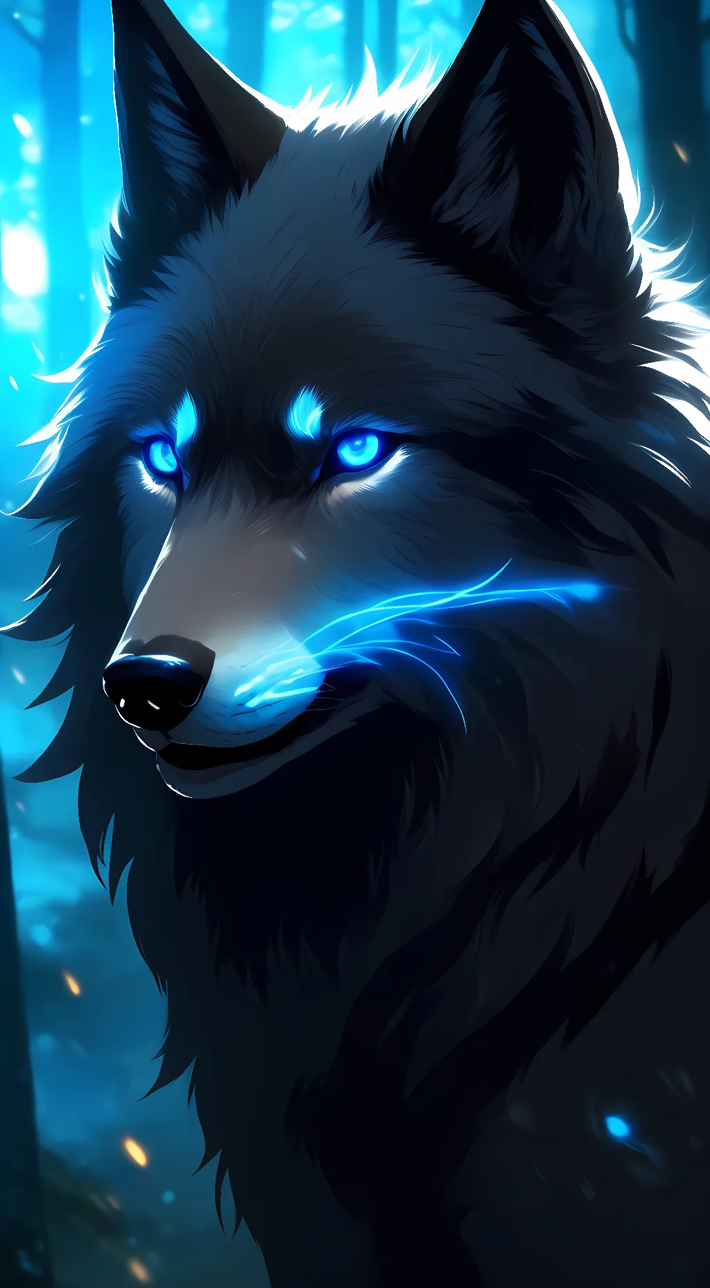 ai character: moon light background