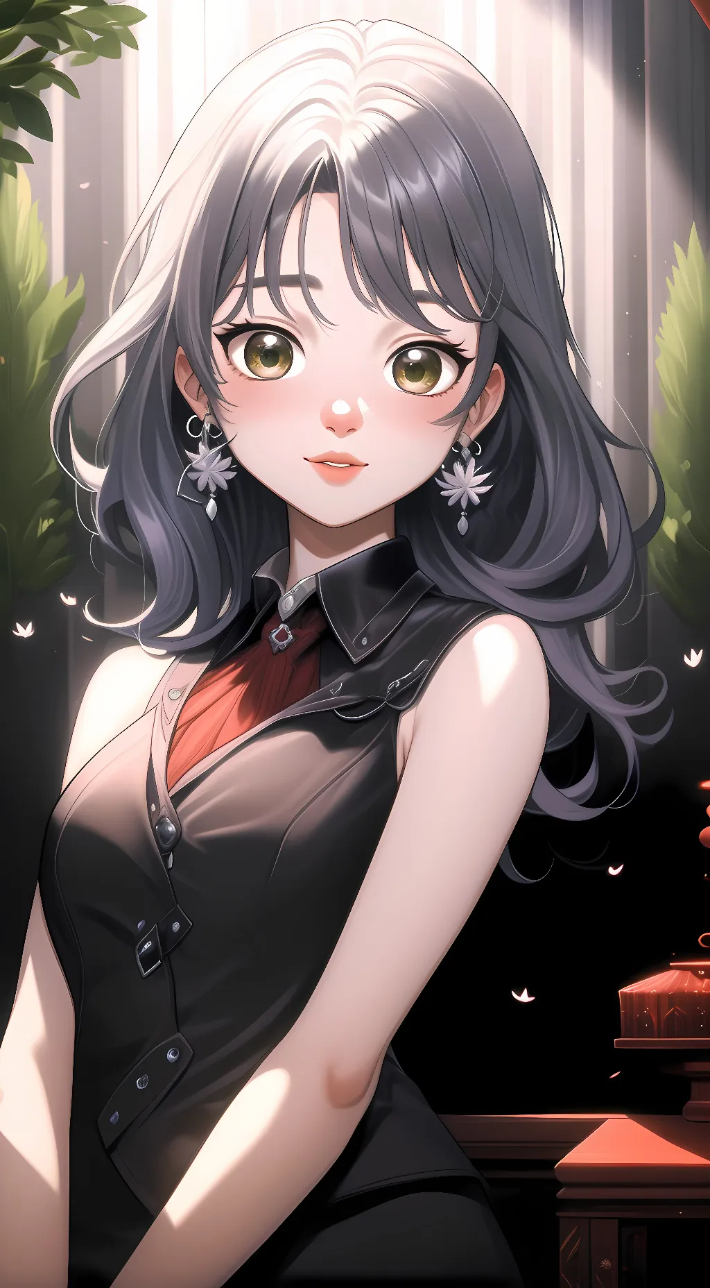 ai character: Violet background