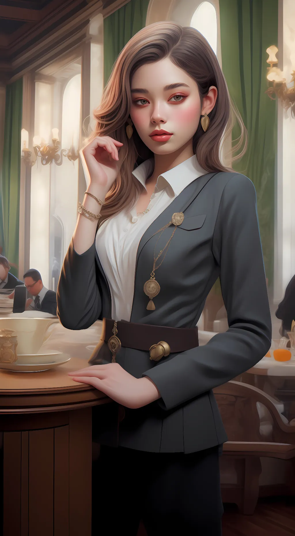 ai character: line background