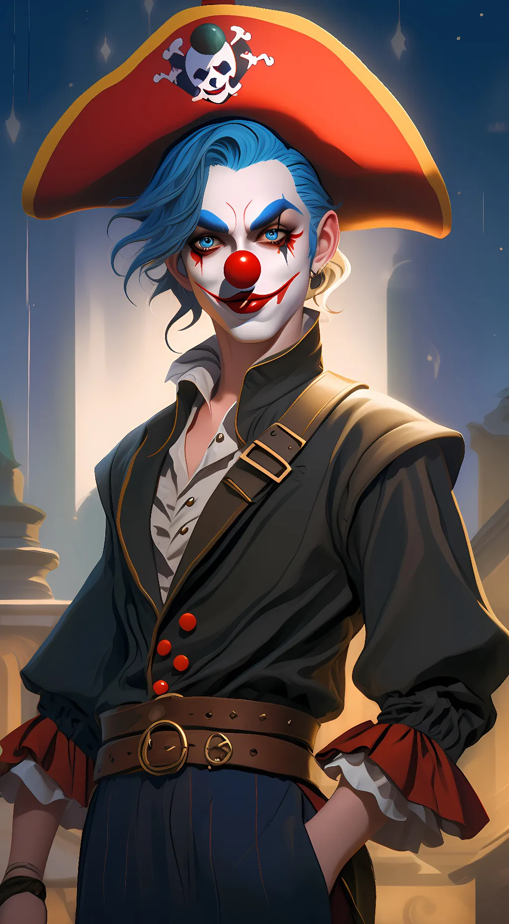 ai character: Buggy the clown background