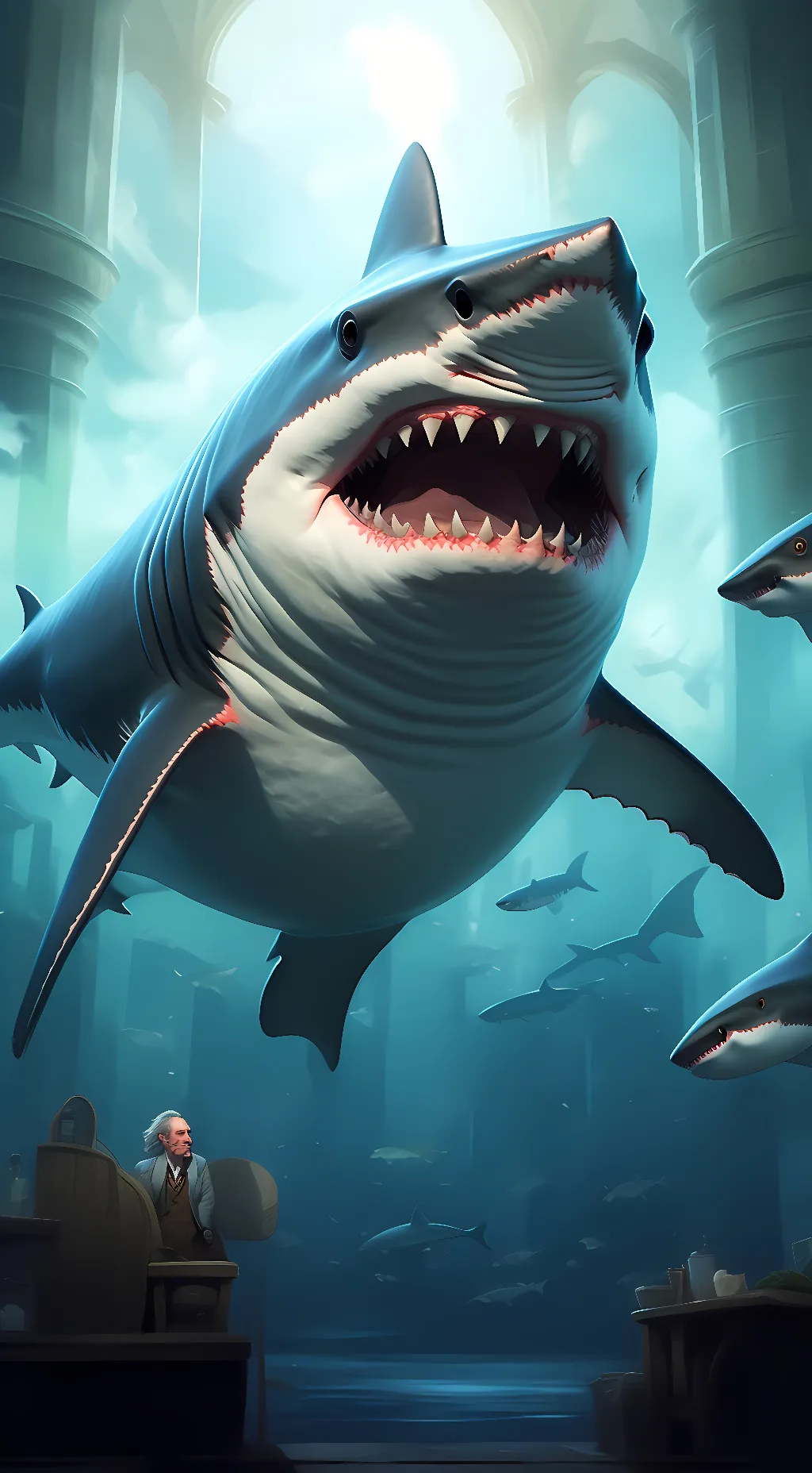 ai character: shark background