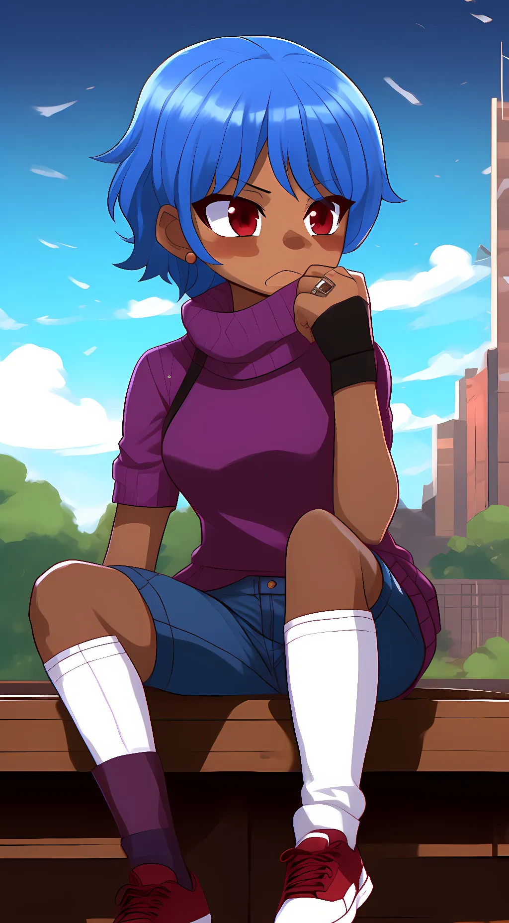 ai character: Amber background