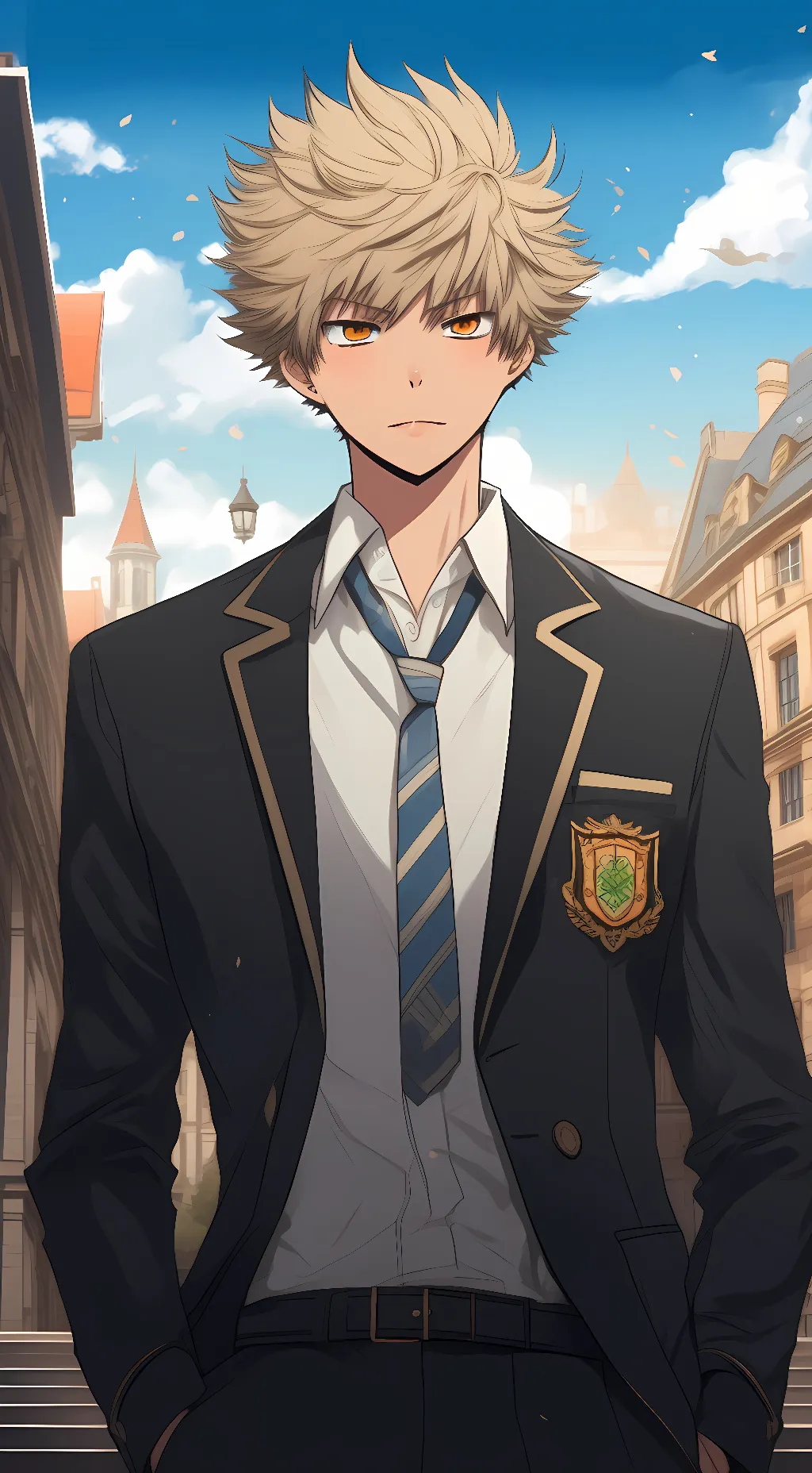 ai character: Katsuki Bakugo background