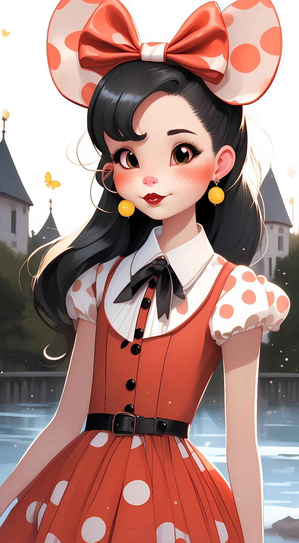 ai character: Minnie mouse  background