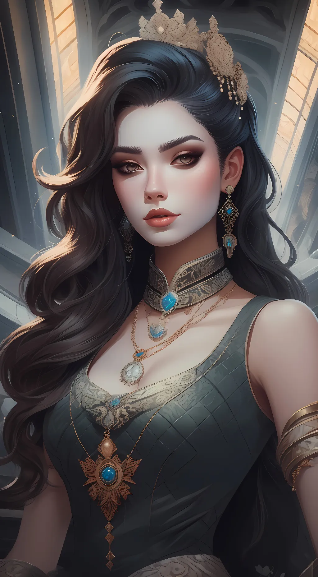 ai character: human  Vaporeon  background