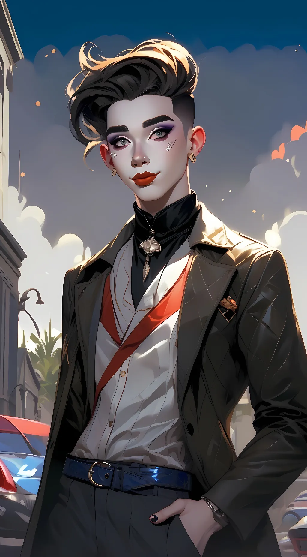 ai character: James Charles  background