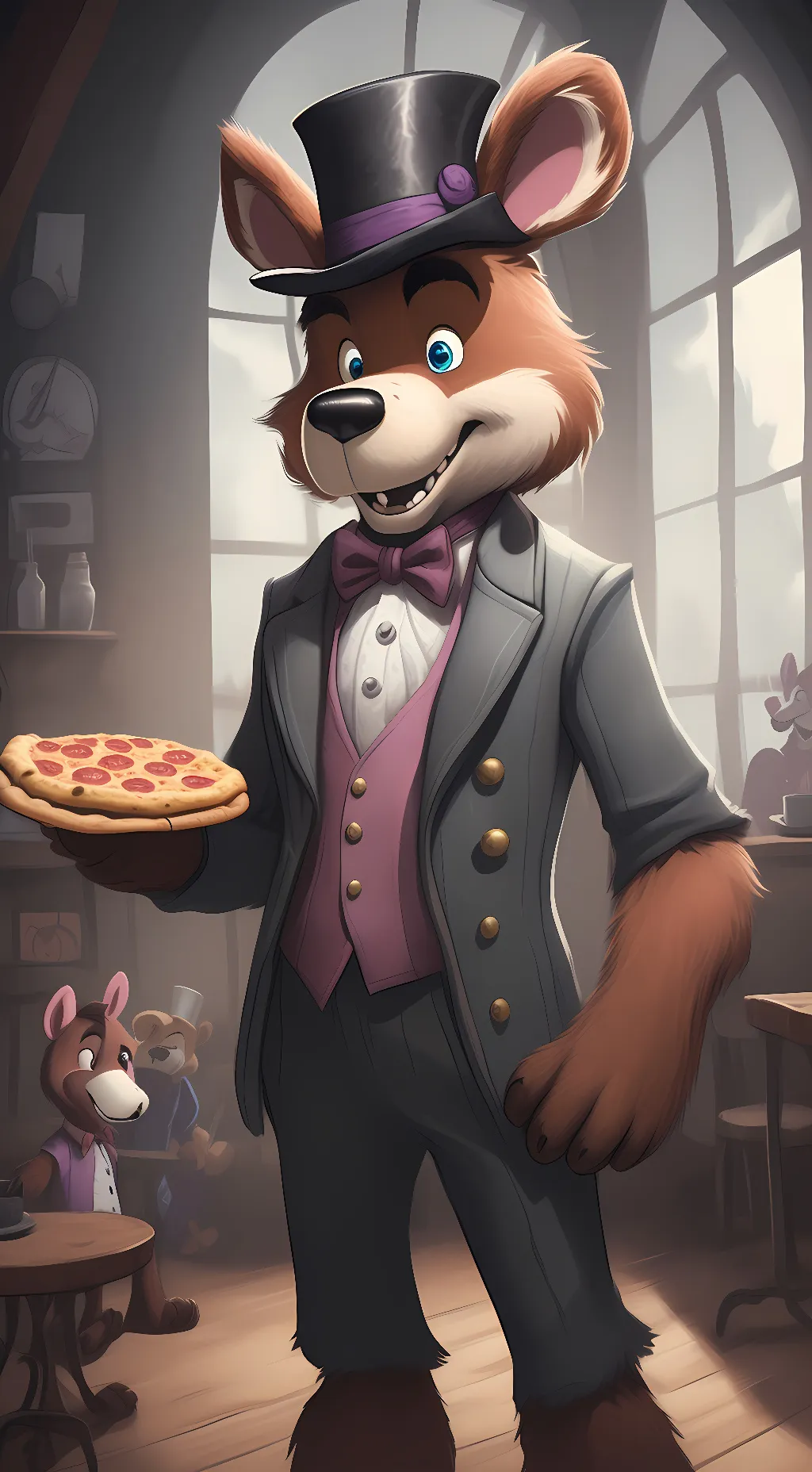 ai character: Freddy Fazbear  background