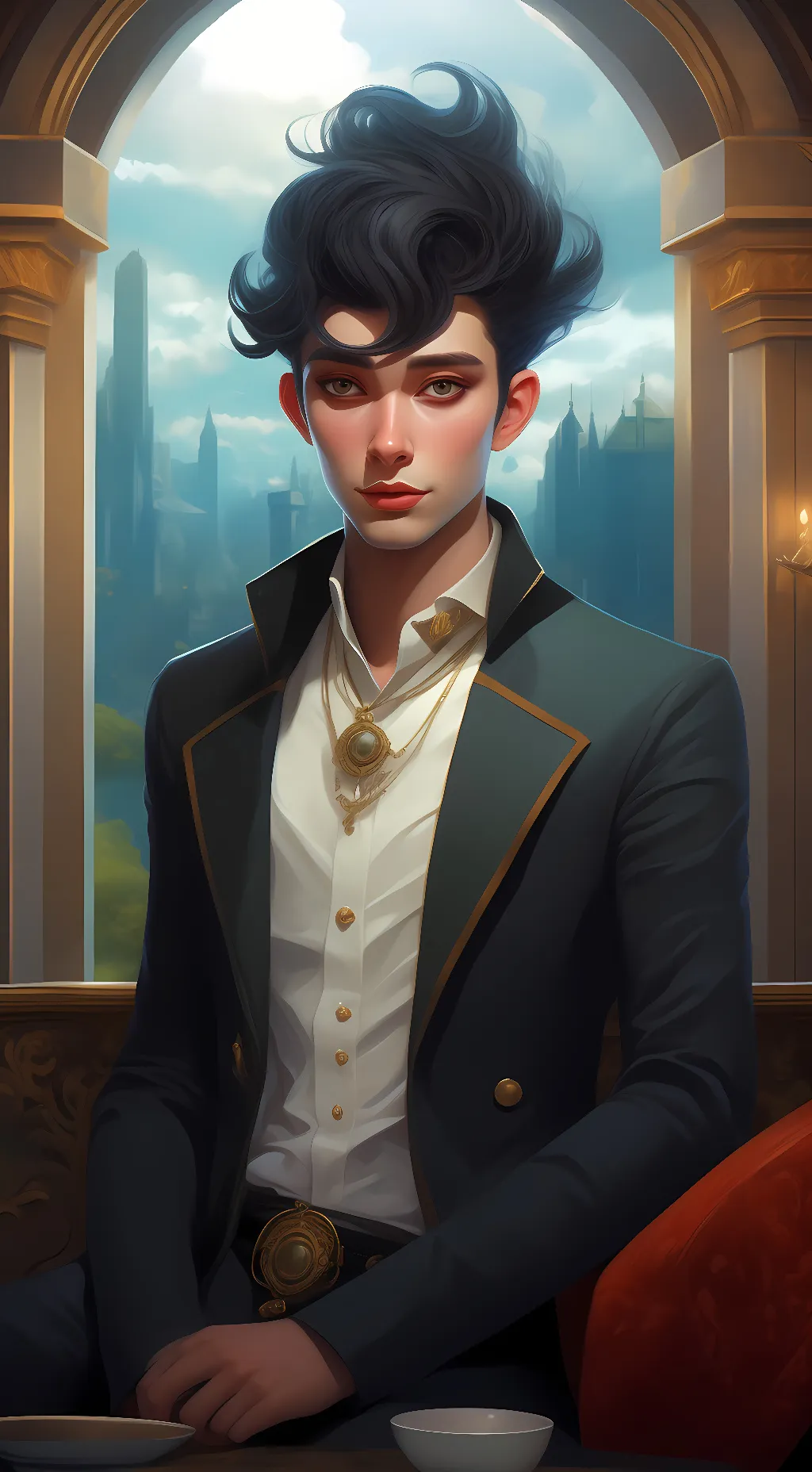 ai character: cool boy background