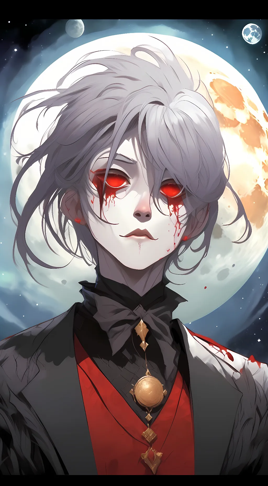 ai character: blood moon background