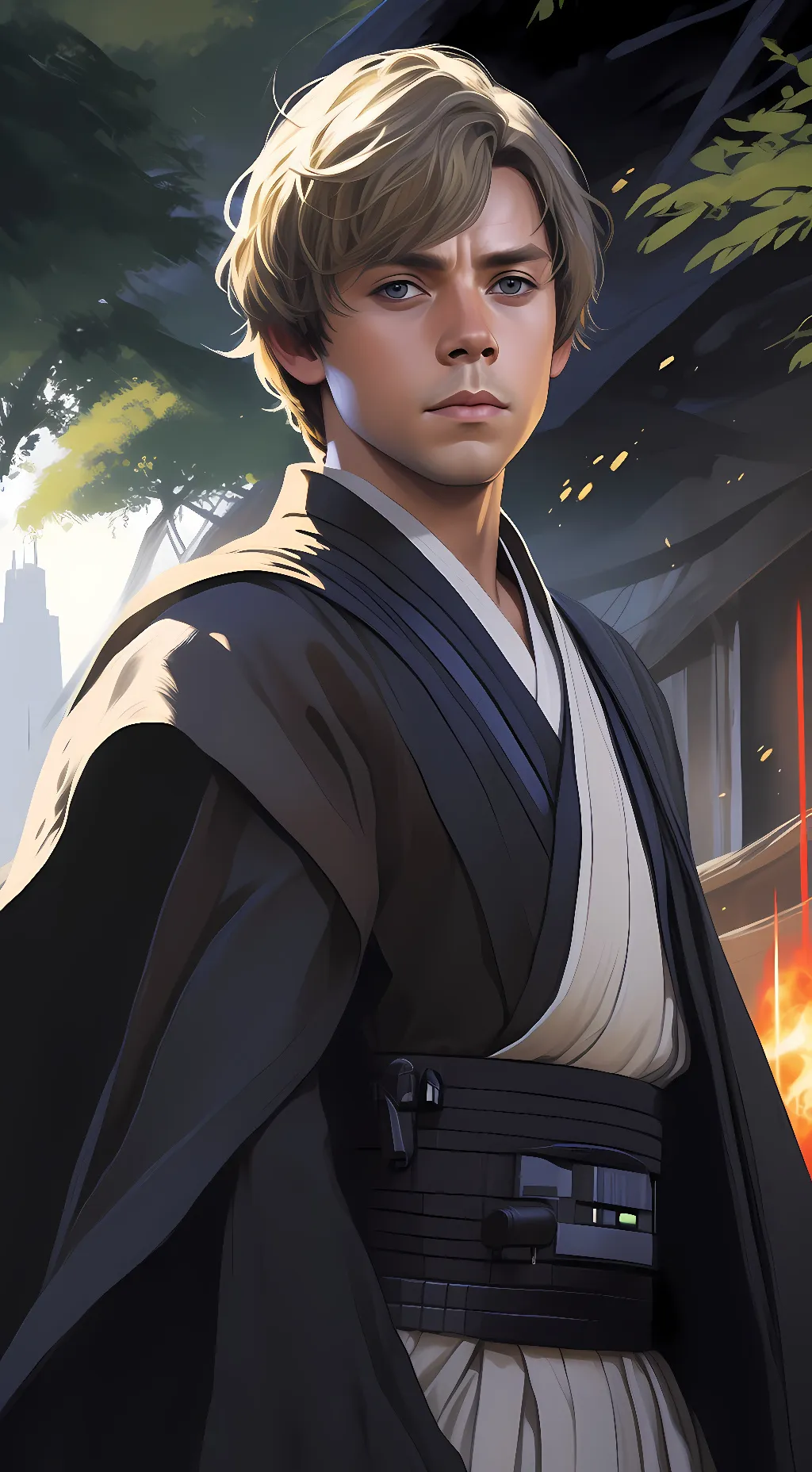 ai character: Luke Skywalker  background