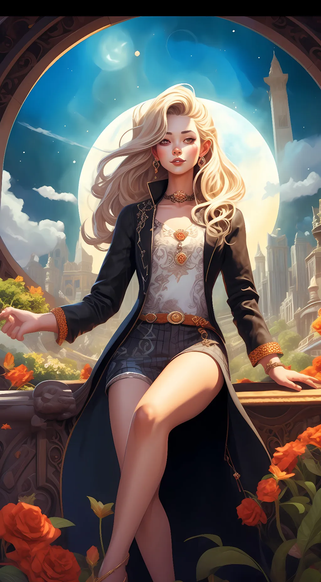 ai character: Cute girl background