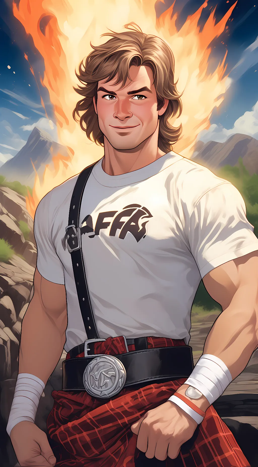 ai character: Rowdy Roddy Piper background