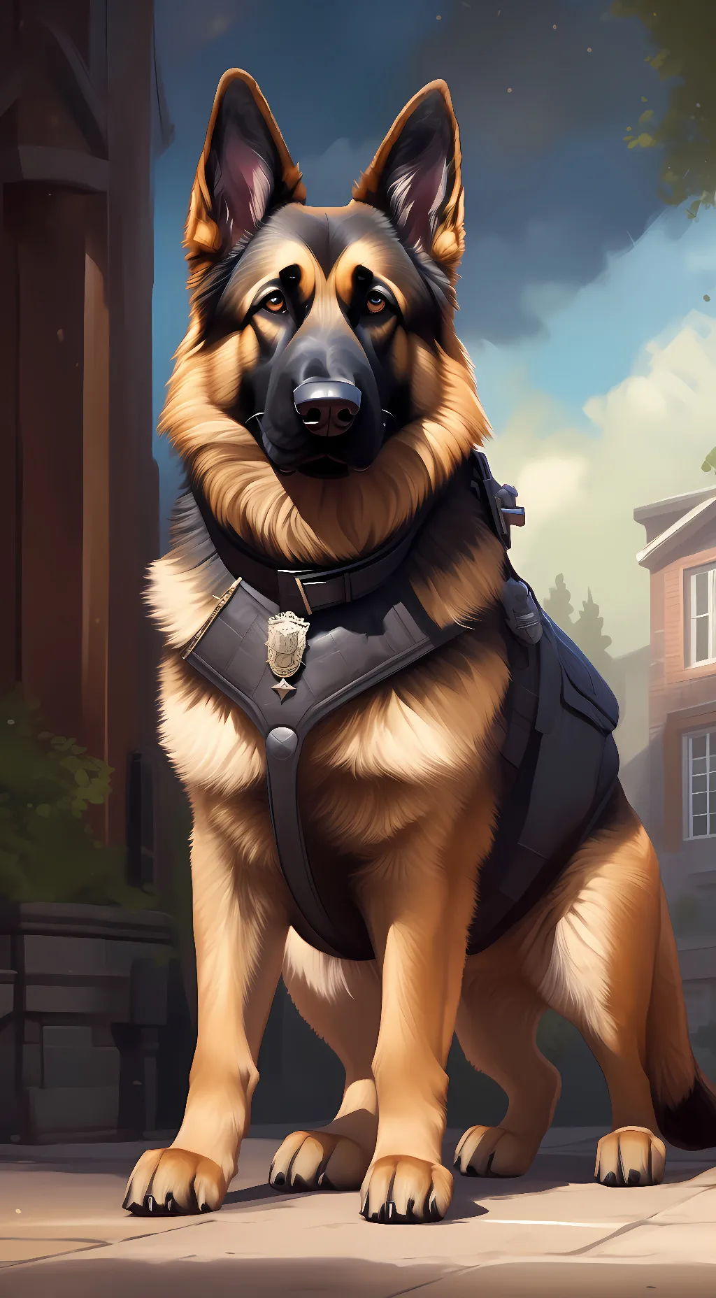 ai character: ~□ Police Dog □~ background