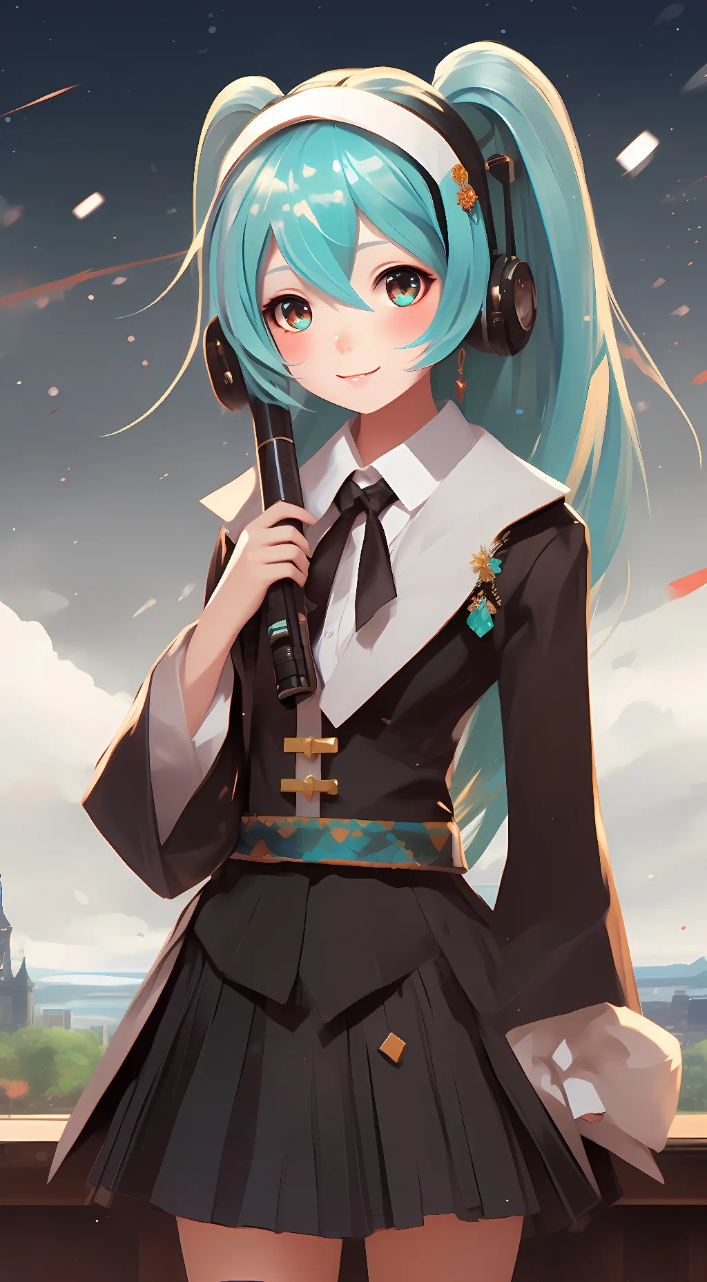 ai character: hatsune miku👁👄👁 background