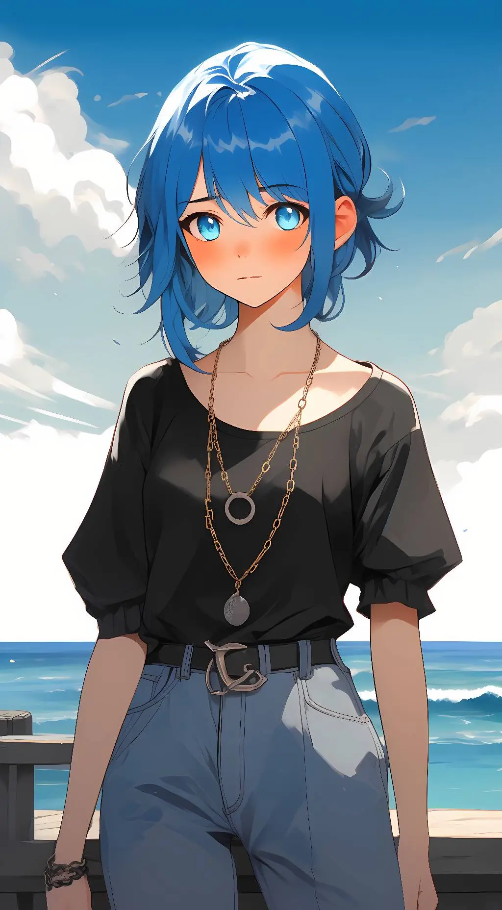 ai character: Blue background