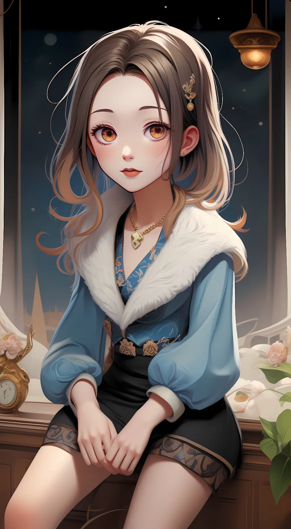 ai character: nezuko spring background