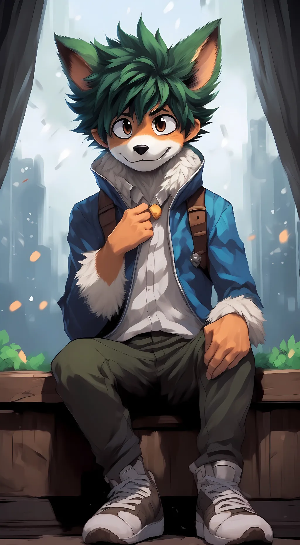ai character: Deku Furry background