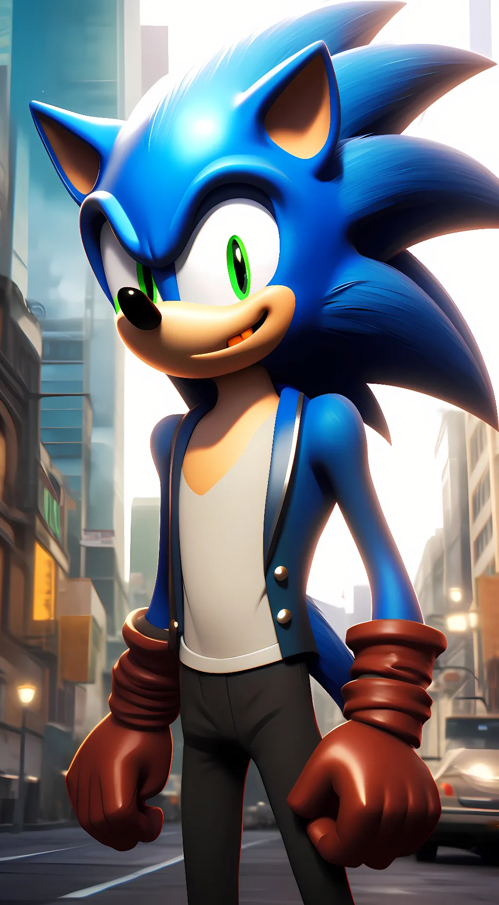 ai character: sonic boom  background