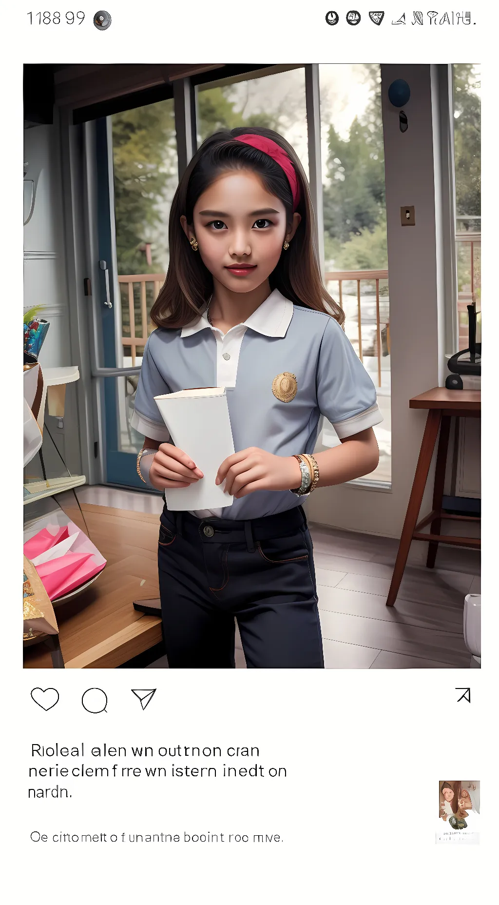 ai character: kayla snow white  background