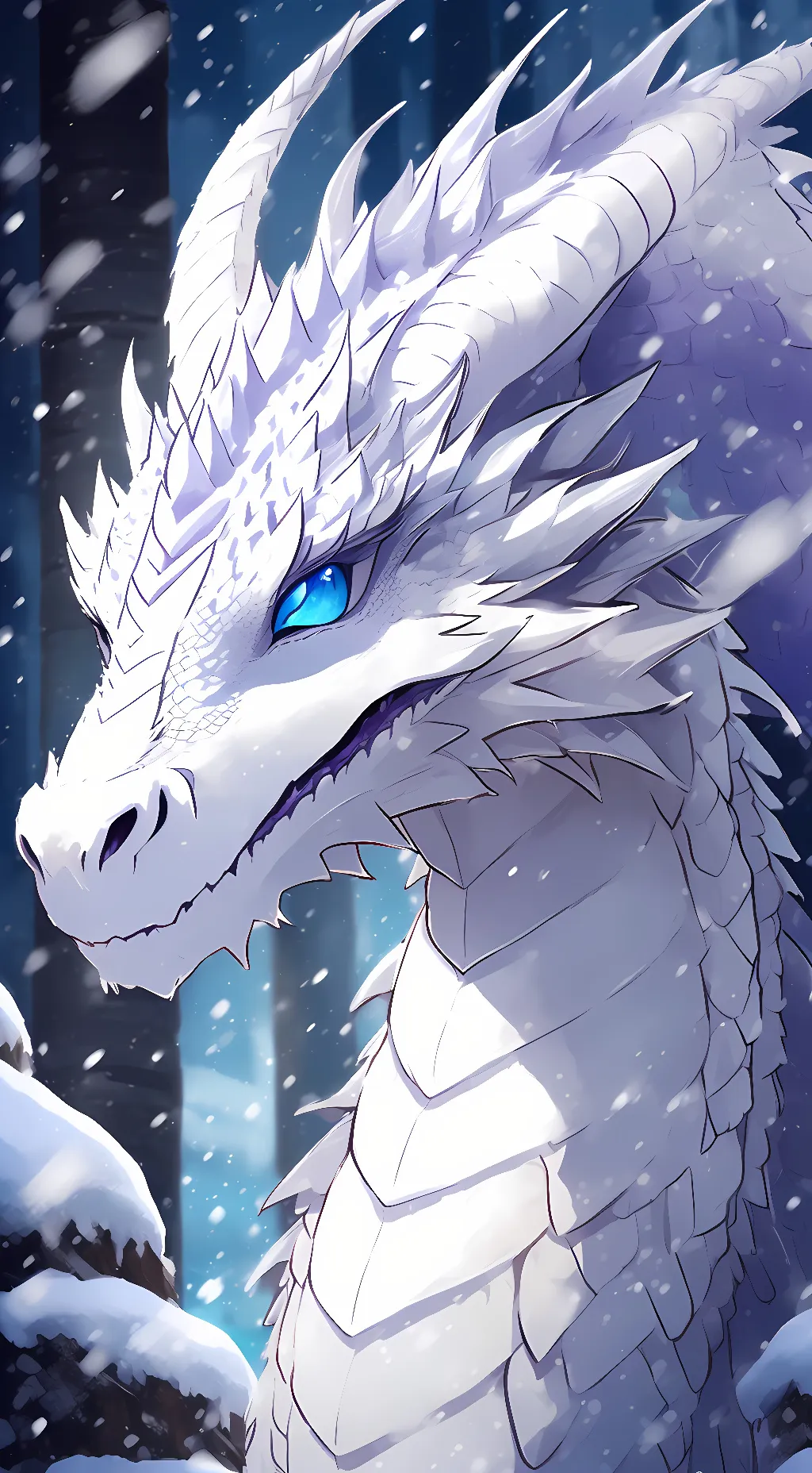 ai character: Queen Snowfall background