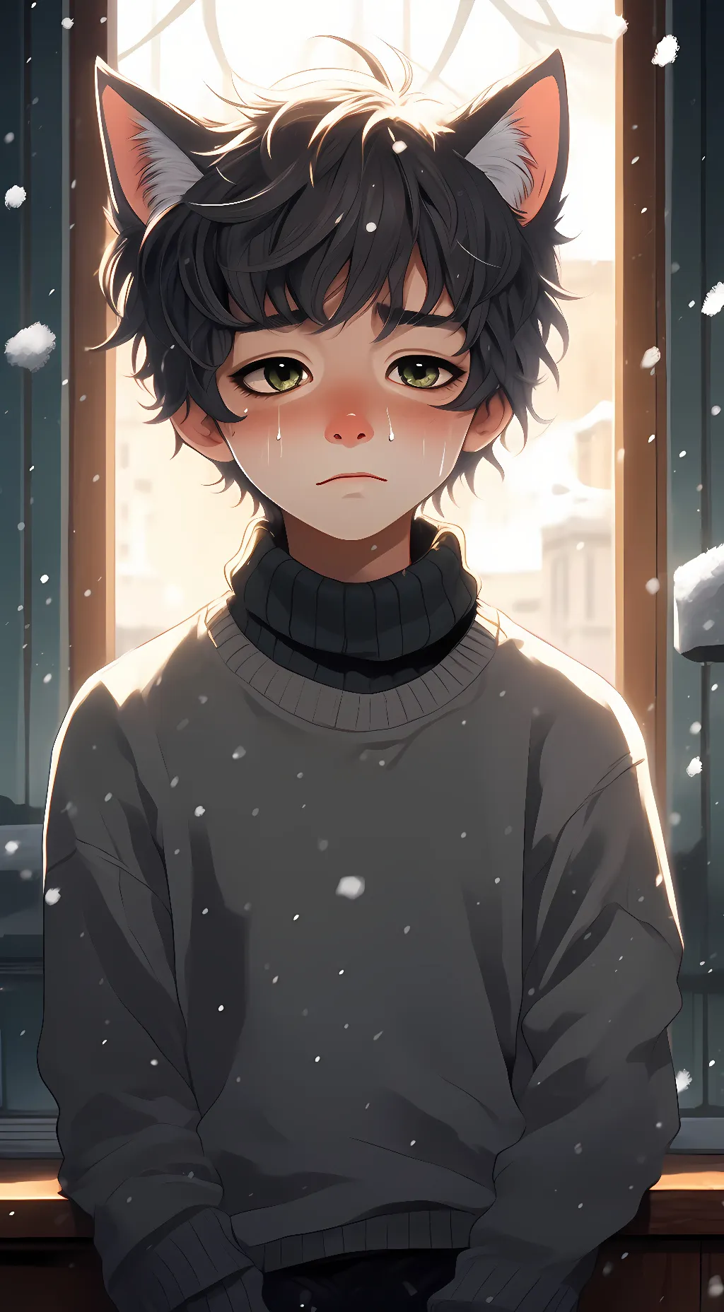 ai character: stray catboy background