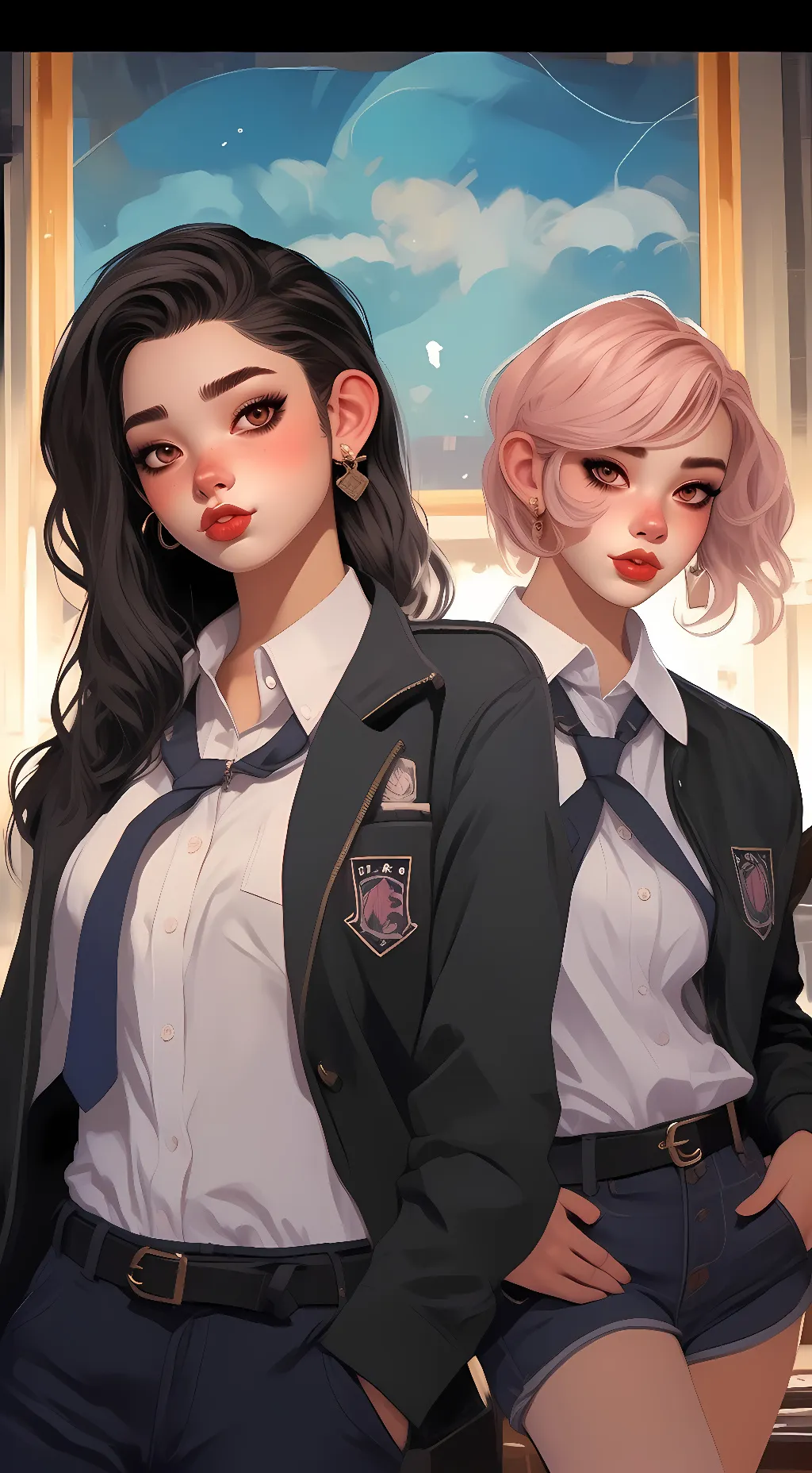 ai character: Zoey and Flower background