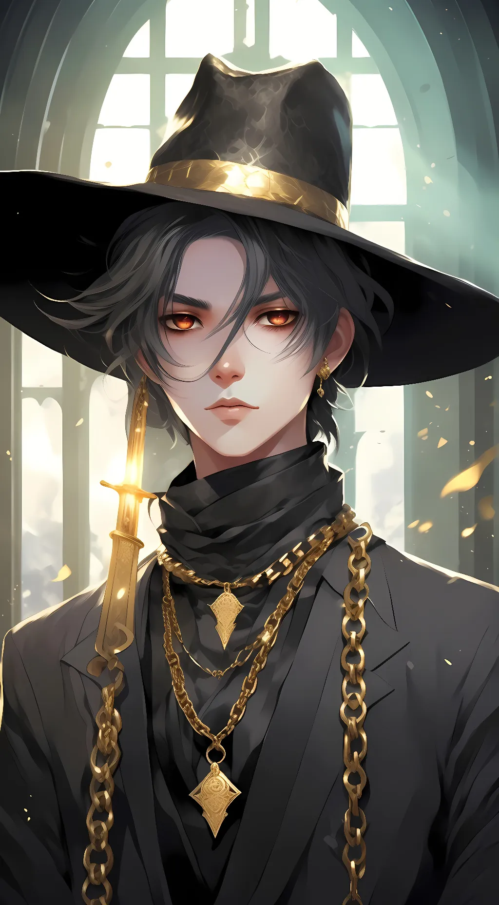 ai character: hayden Black background