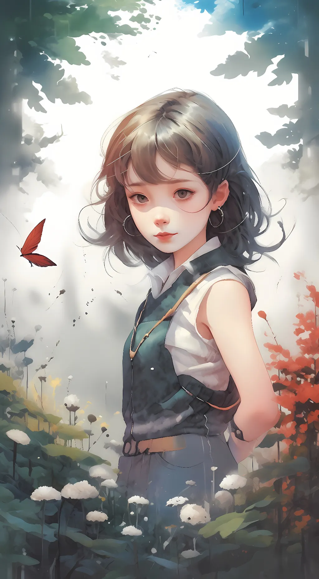 ai character: pretty purple background