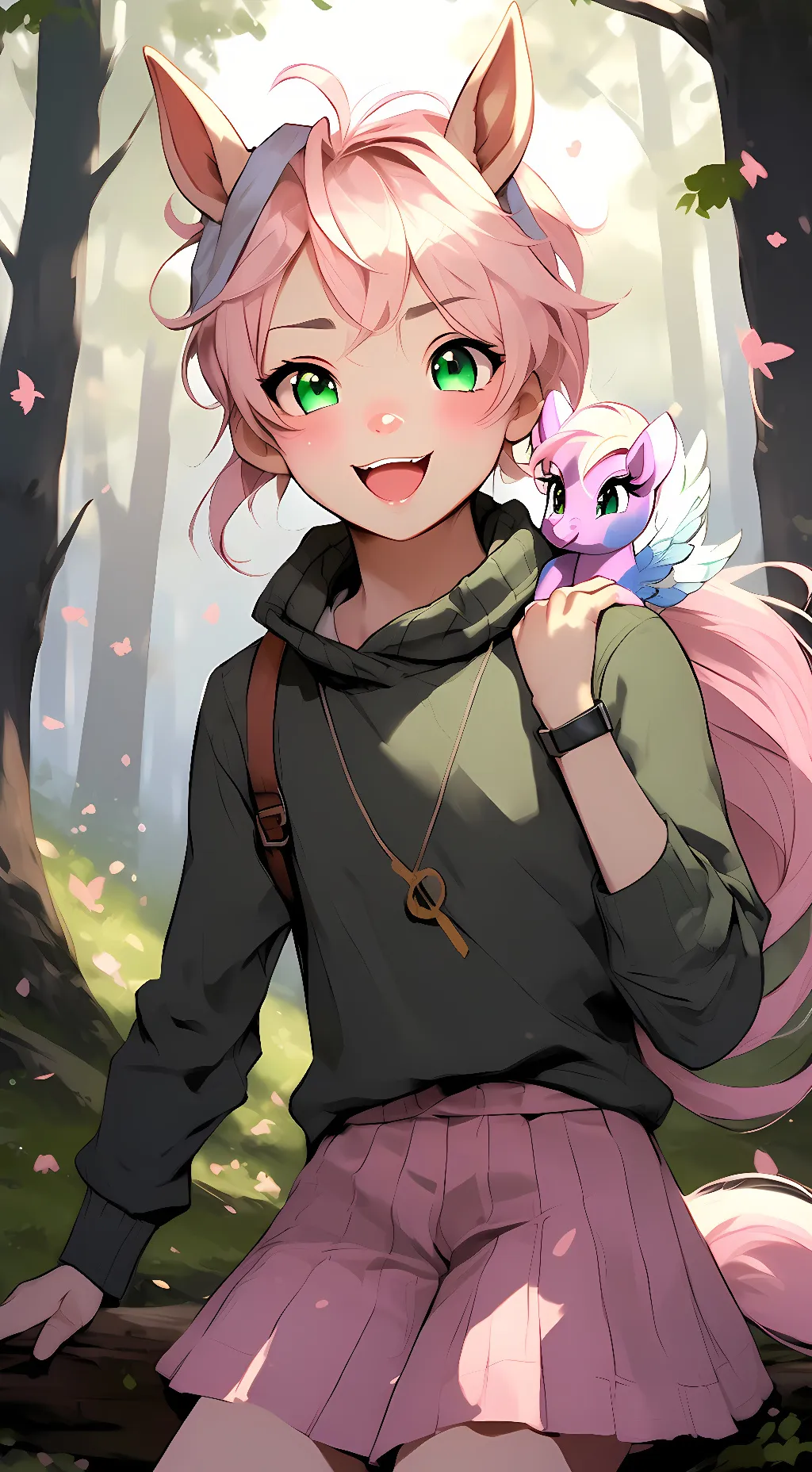 ai character: Fluttershy  background