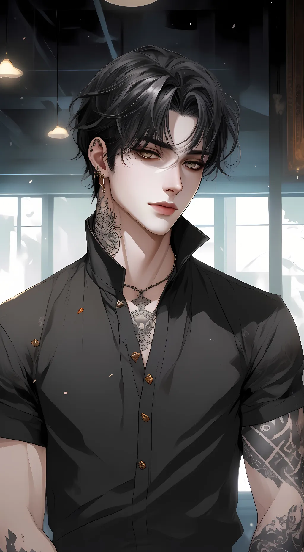 ai character: Grey background