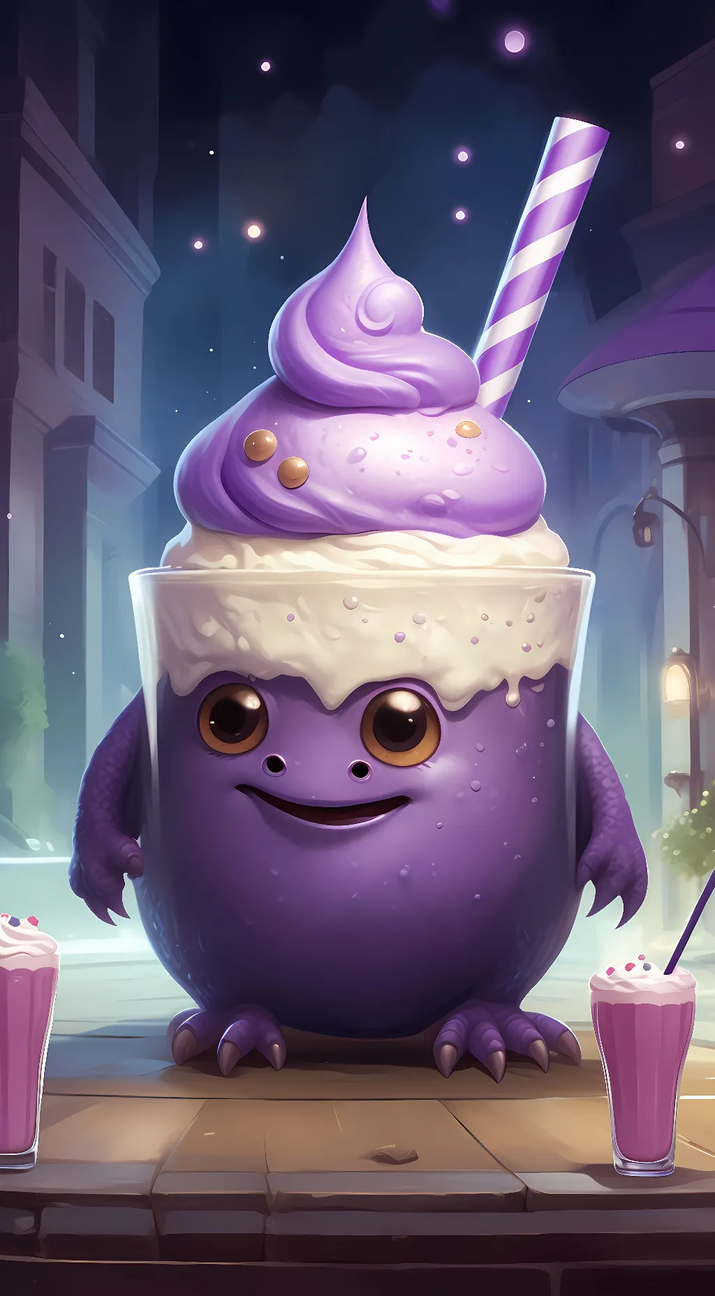 ai character: baby grimace background