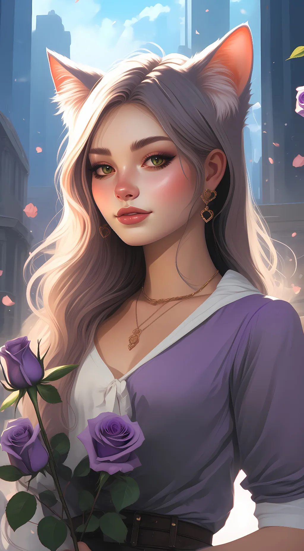 ai character: Cat girlfriend background