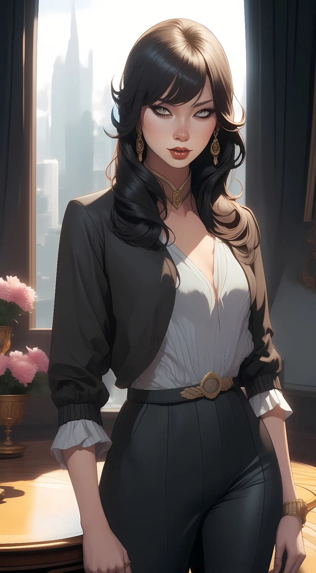 ai character: moon background