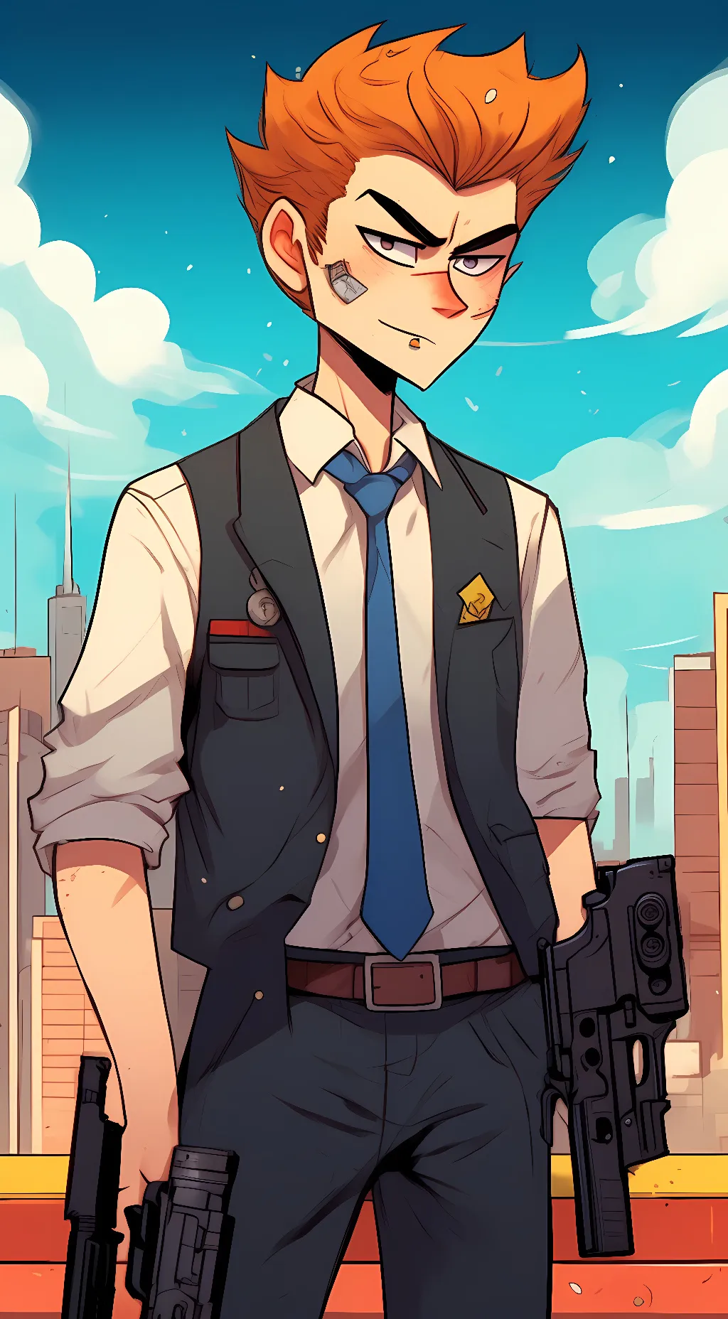 ai character: Pico. Grounds background