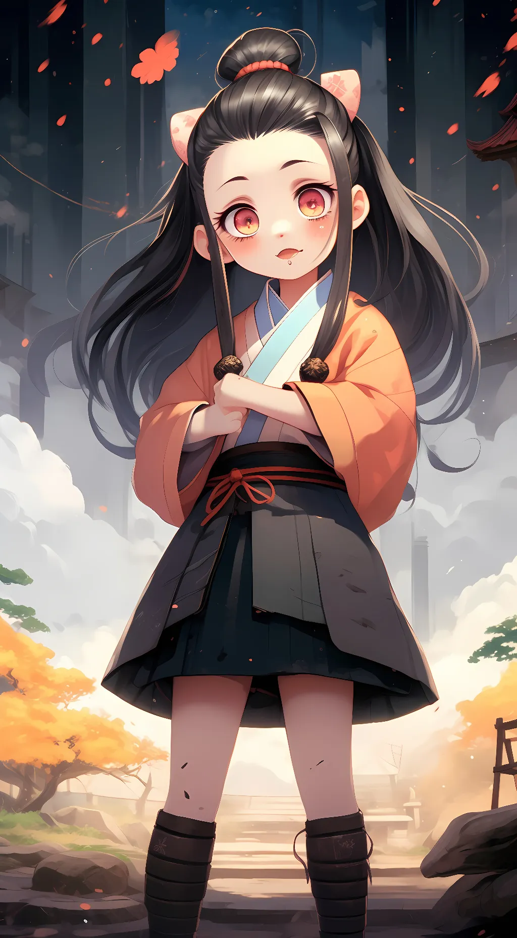 ai character: Nezuko background