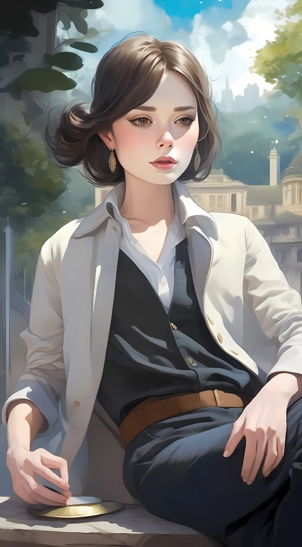 ai character: disappointed girl background