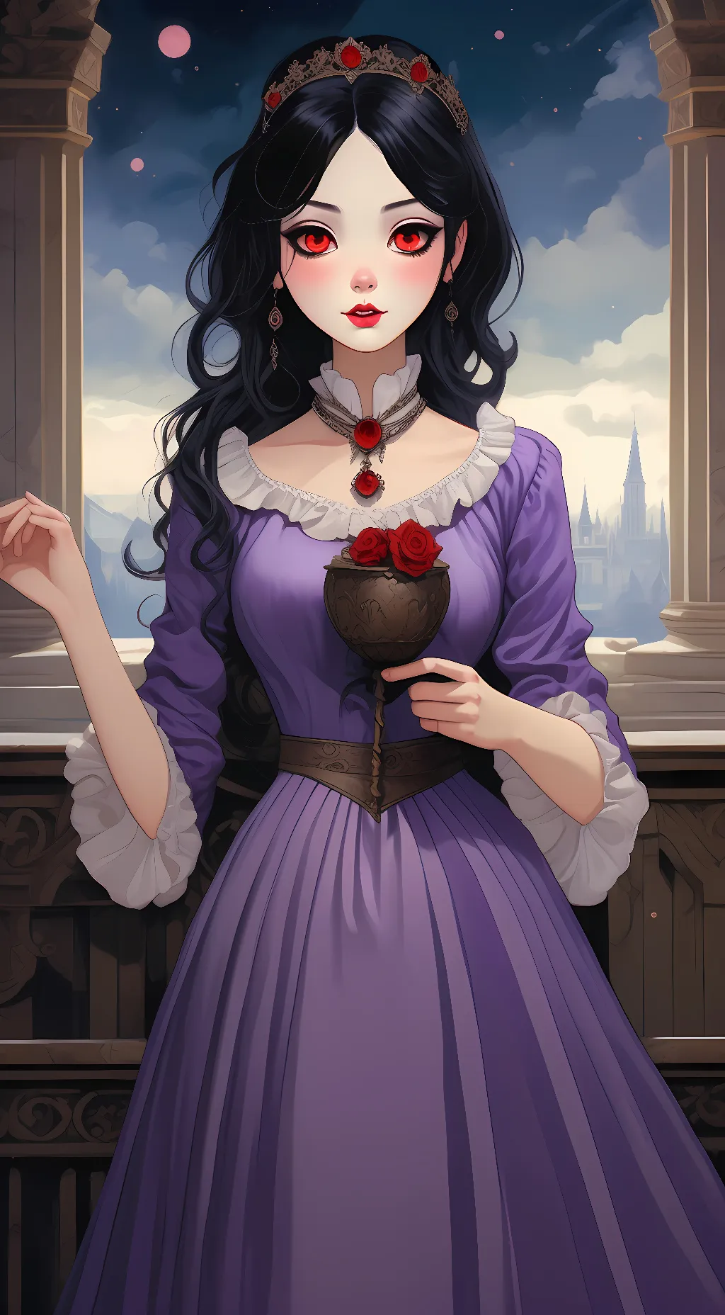 ai character: June whte  background